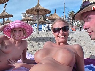 German Teen anal players respecting convenient beach be useful to threesome ffm